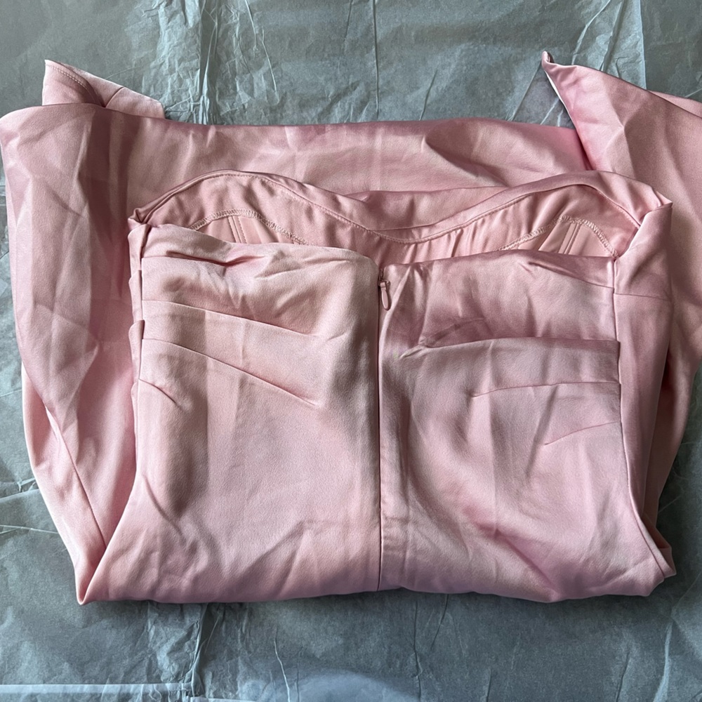HOUSE OF CB 'Jasmine' Rose Pink Draped Strapless Corset Dress - Picture 9 of 13